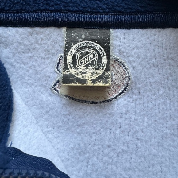 VTG Y2K Montreal Canadiens NHL Fleece Half Zip Blue Sweater Size: L - Picture 8 of 8